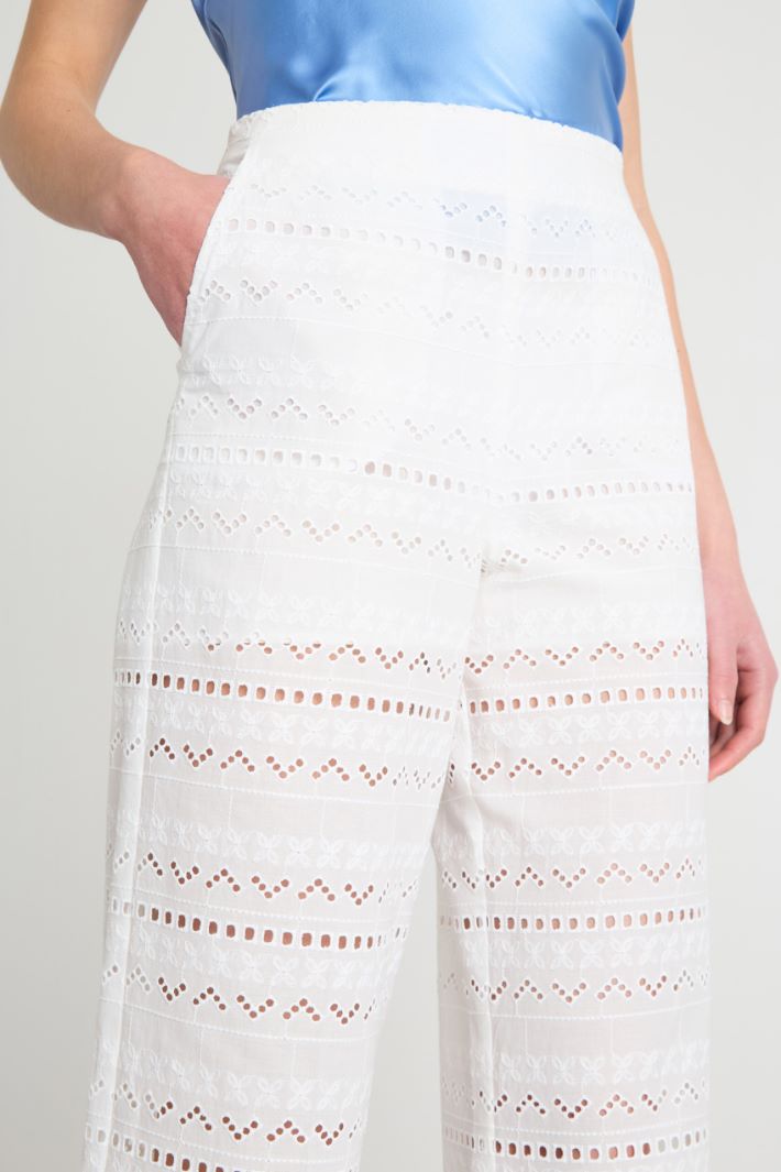 Straight-leg embroidered voile trousers Intrend - 3