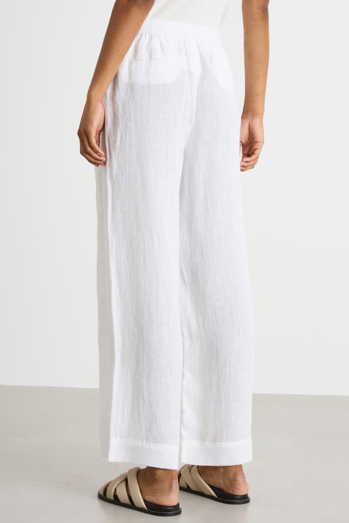 Linen drawstring trousers Intrend - 4