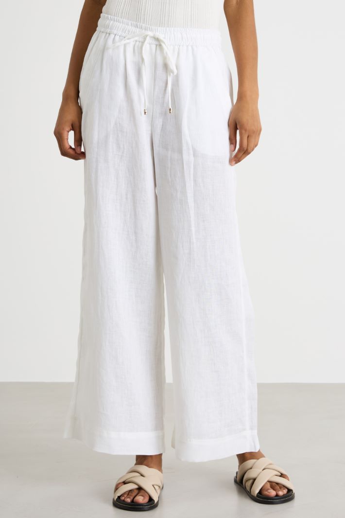 Linen drawstring trousers Intrend - 2