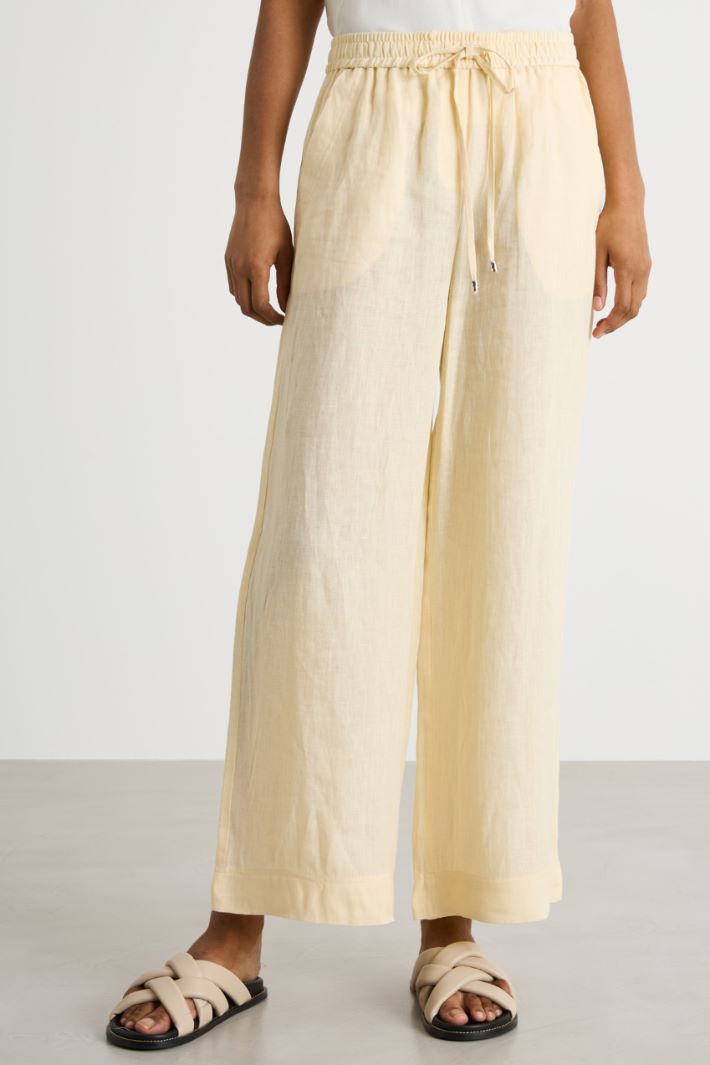 Linen drawstring trousers Intrend - 2