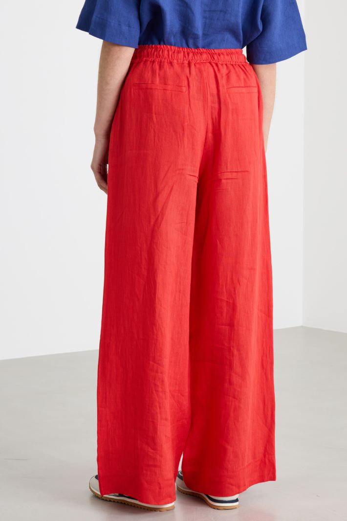 Linen drawstring trousers Intrend - 4