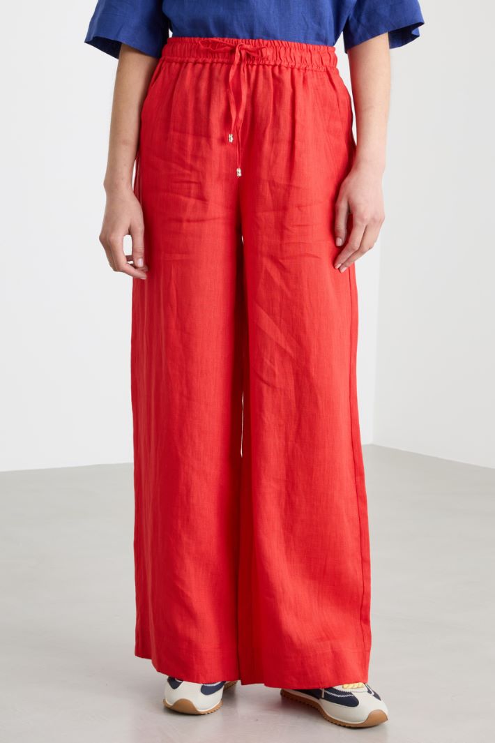 Linen drawstring trousers Intrend - 2
