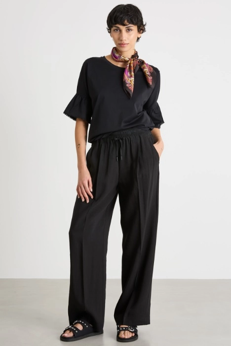Straight-fit drawstring trousers - Intrend