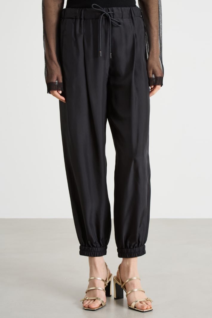 Pantalone jogger con elastico al fondo Intrend - 2