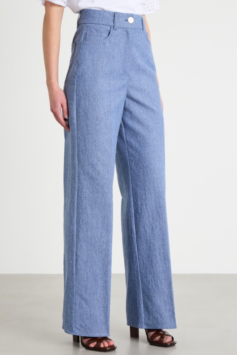 Pantalone jacquard stretch