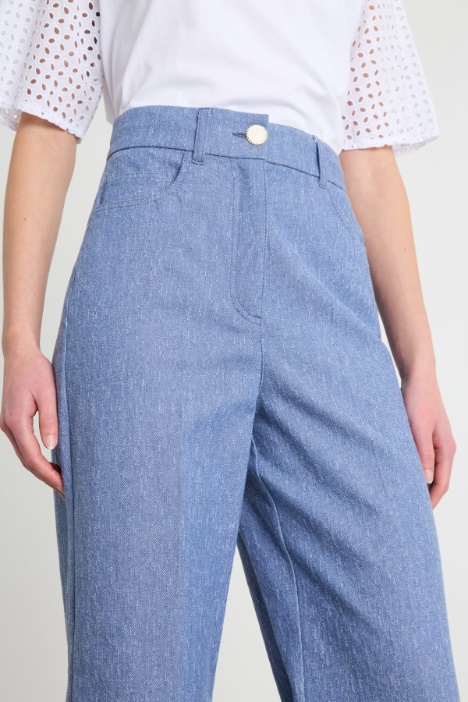 Pantalone jacquard stretch