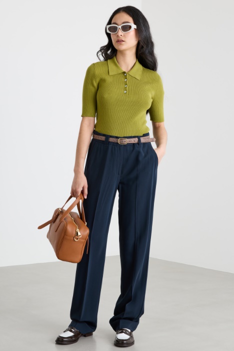 Pantalone dritto con alamari Intrend