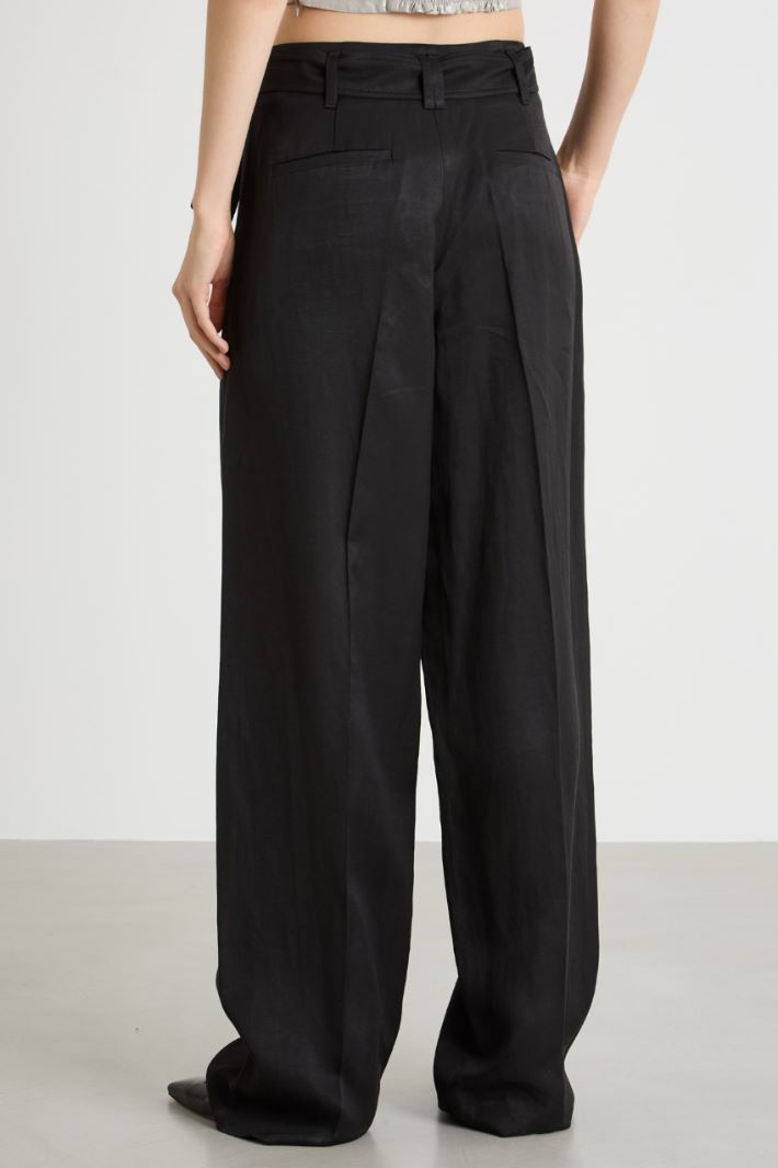 Belted wide-leg trousers Intrend - 4