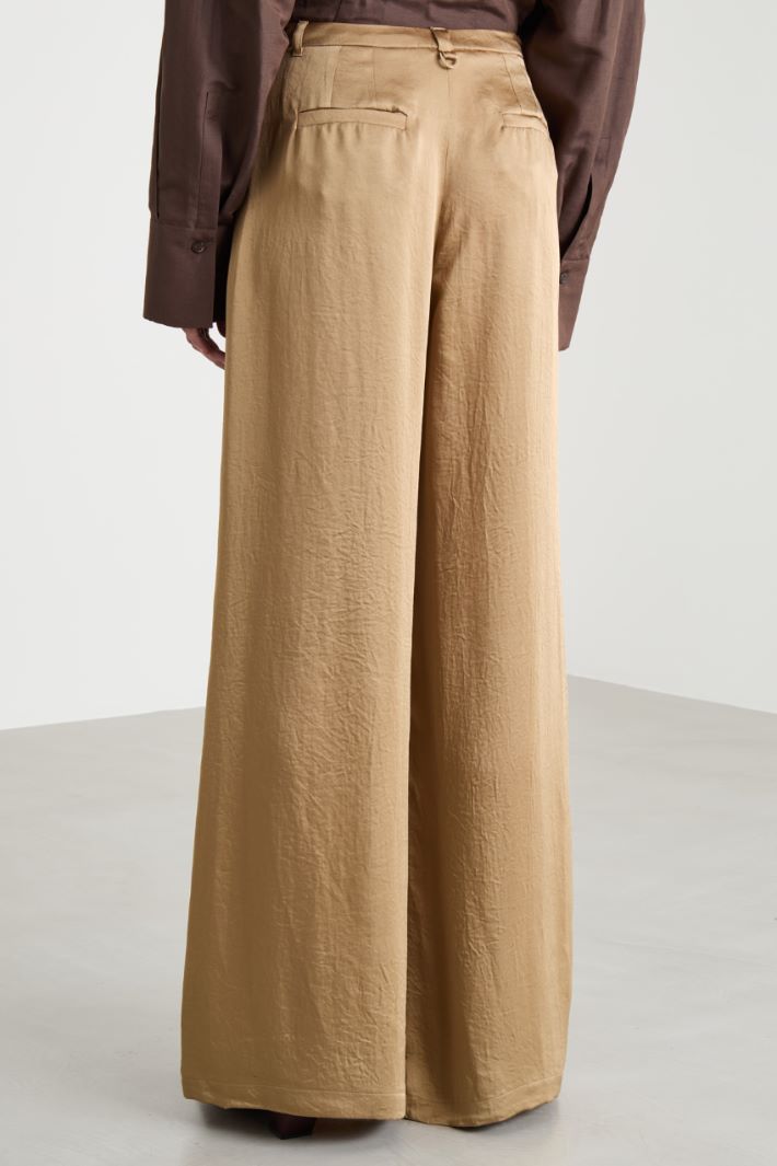 Palazzo trousers in crinkled twill Intrend - 4