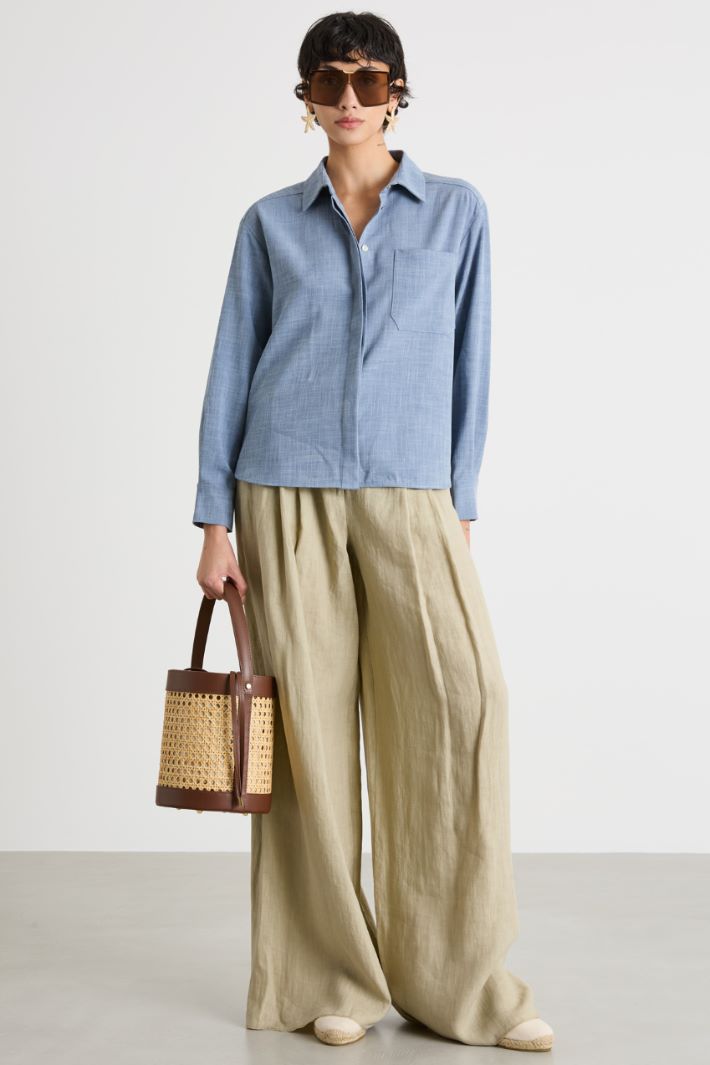 Linen canvas palazzo trousers Intrend