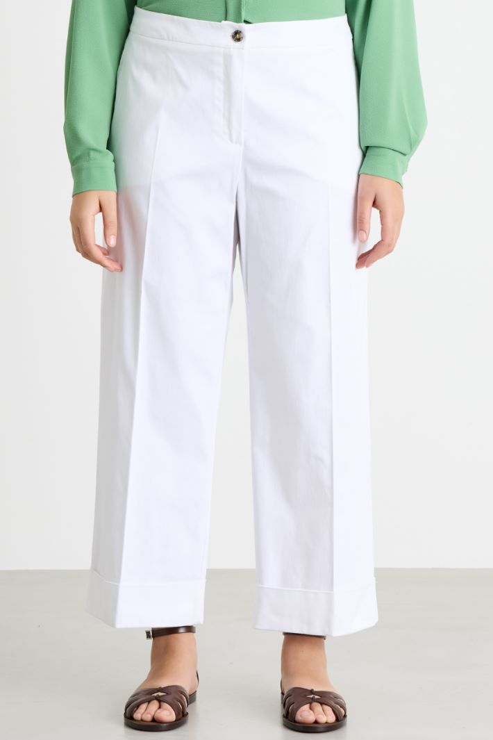 Cropped stretch-satin trousers Intrend - 2