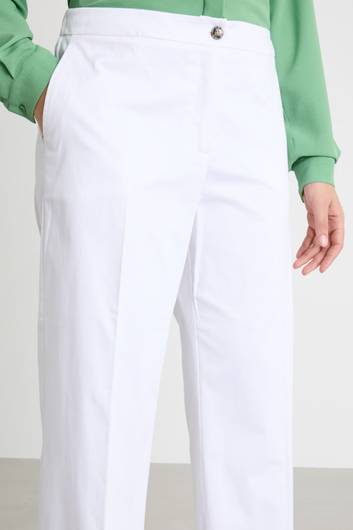 Cropped stretch-satin trousers Intrend - 3