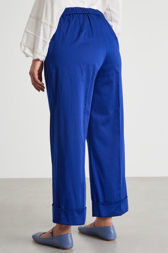 Cropped stretch-satin trousers Intrend - 4