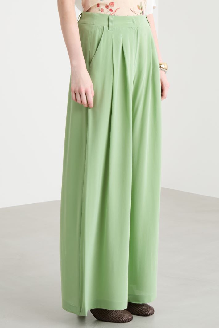 Fluid crepe de chine trousers Intrend - 2