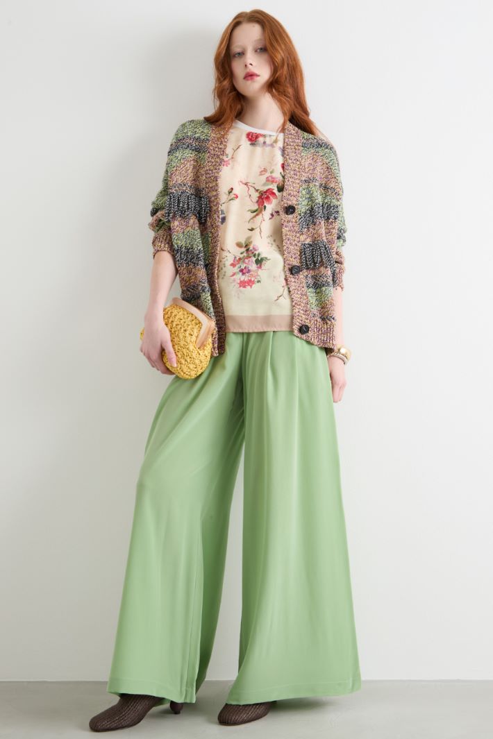 Fluid crepe de chine trousers Intrend