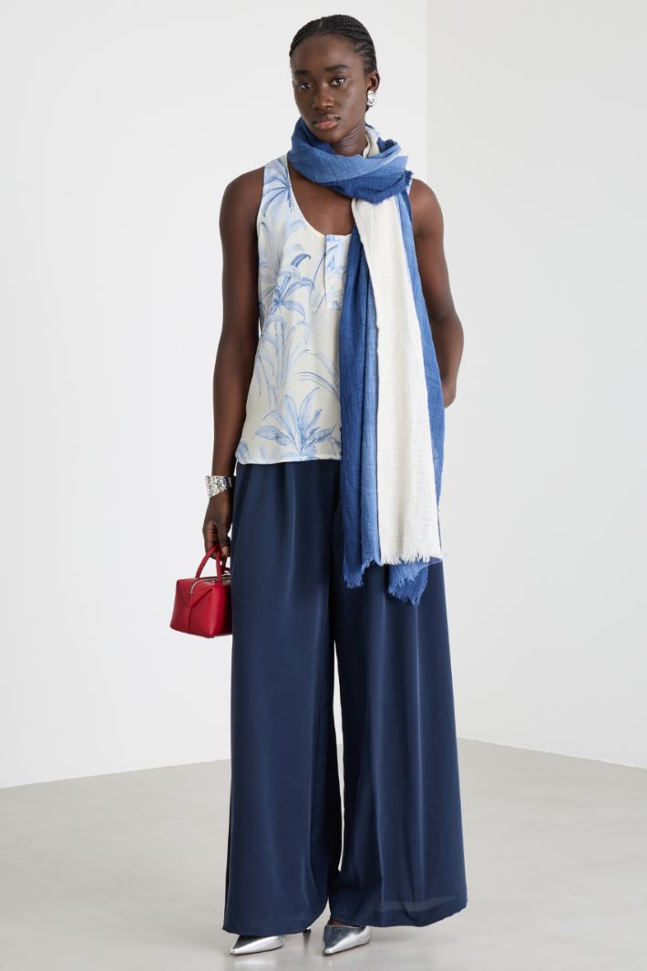 Pantalone fluido in crepe de chine Intrend