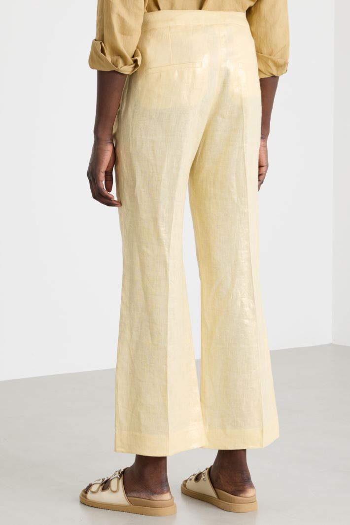 Laminated linen trousers Intrend - 4
