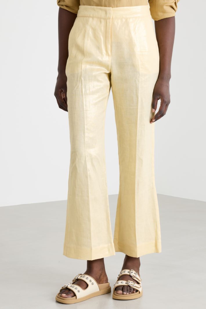 Laminated linen trousers Intrend - 2