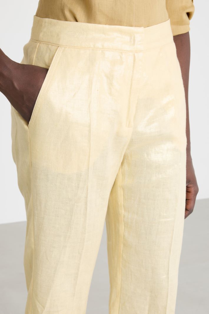 Laminated linen trousers Intrend - 3