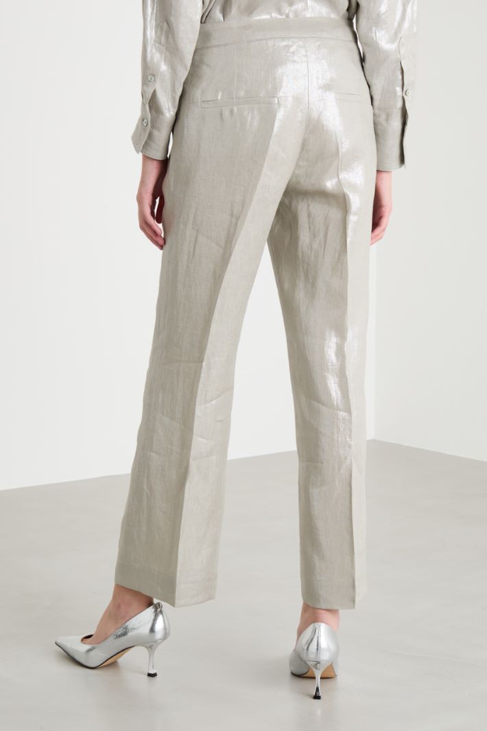 Laminated linen trousers Intrend - 4