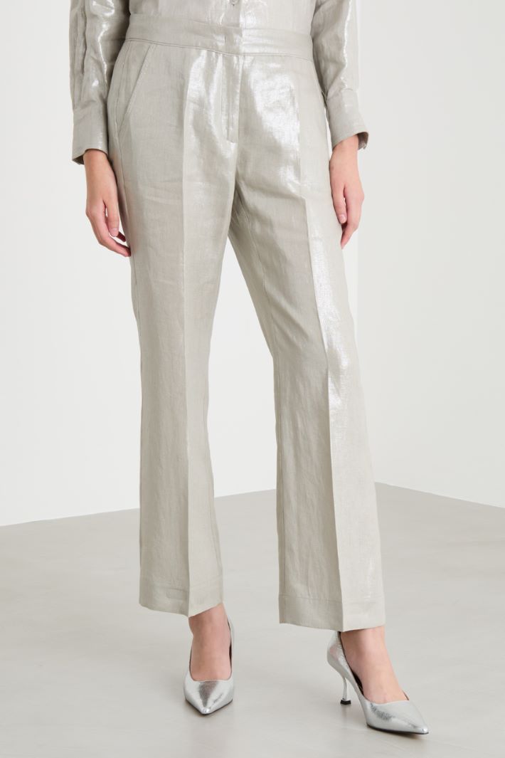 Laminated linen trousers Intrend - 2