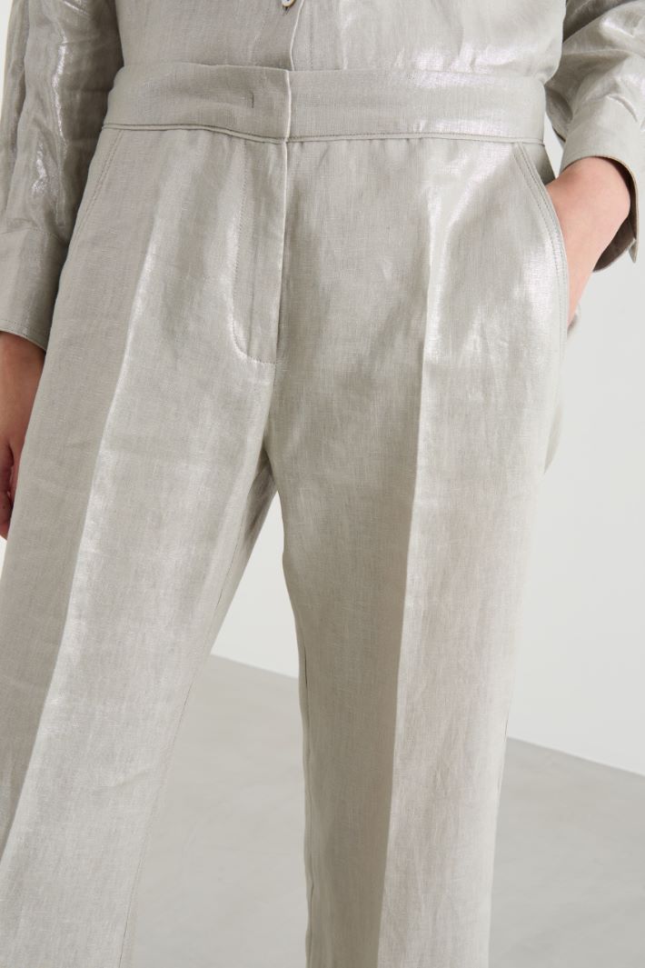 Laminated linen trousers Intrend - 3