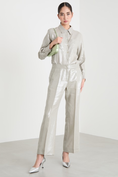 Laminated linen trousers Intrend