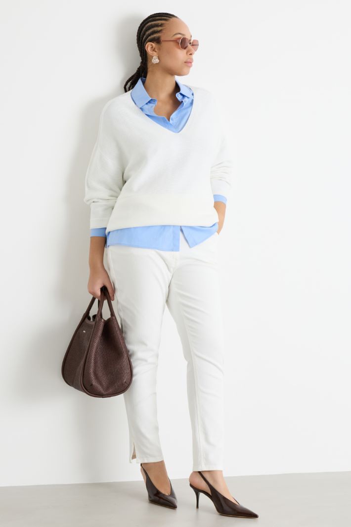 Stretch-cotton bull denim trousers Intrend