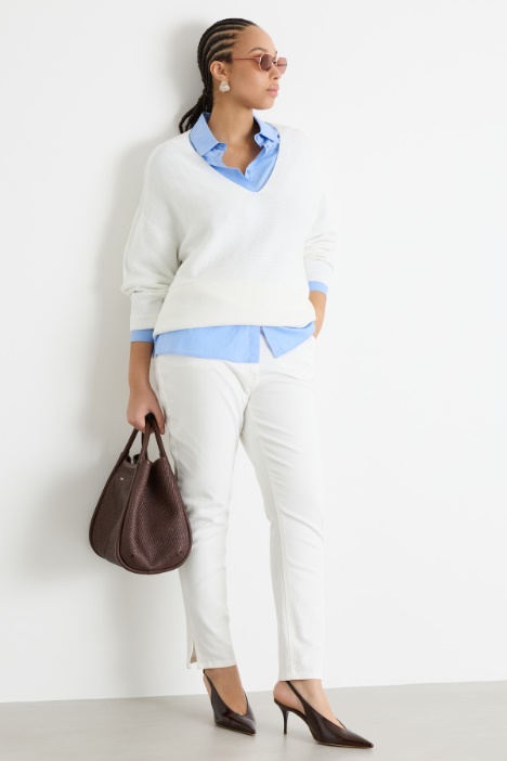 Stretch-cotton bull denim trousers Intrend