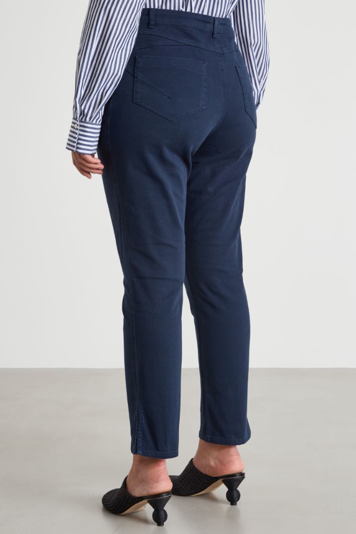 Stretch-cotton bull denim trousers Intrend - 4