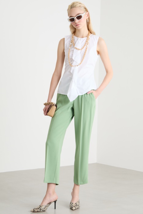 Floral-appliqué trousers Intrend