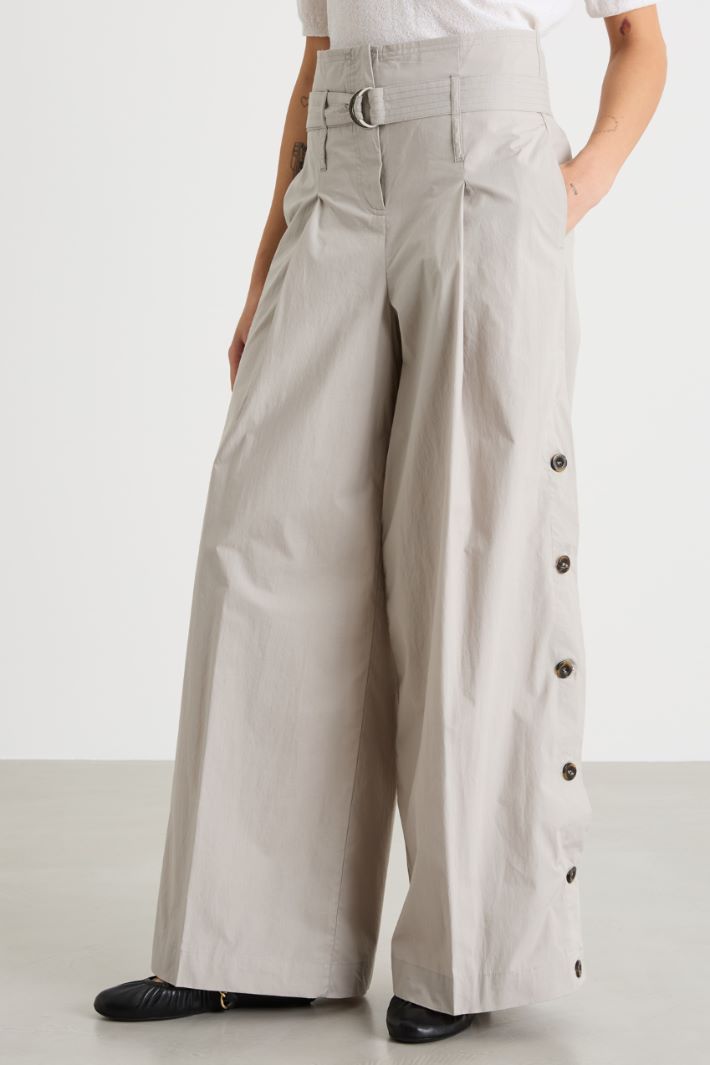 Split-side poplin trousers Intrend - 2