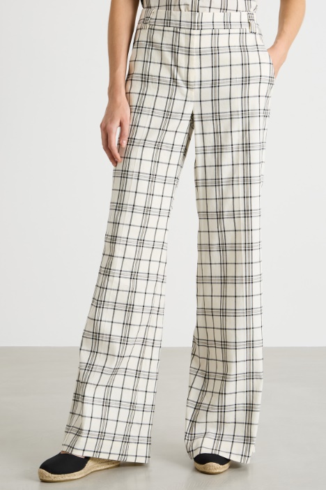 Pantalone dritto in stuoia stretch