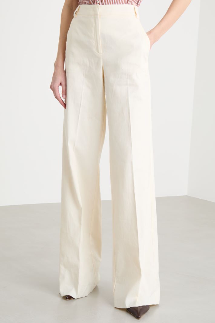Straight trousers in stretch basketweave Intrend - 2