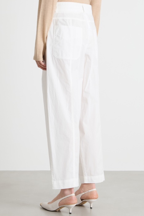 Pantalone carrot in popeline