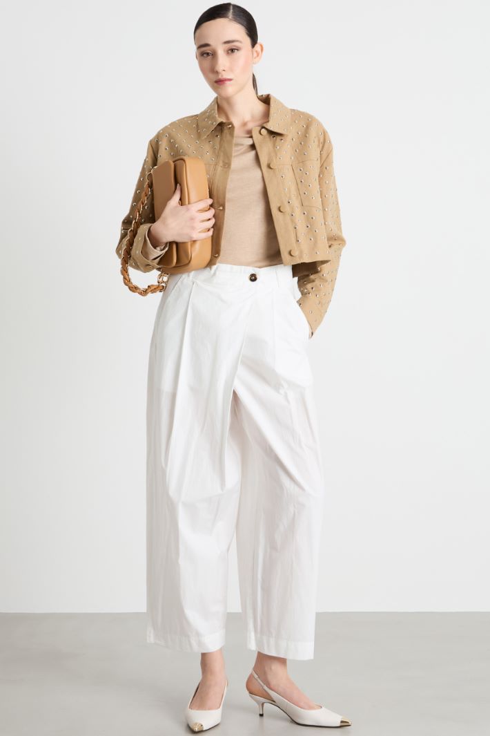 Carrot-fit poplin trousers Intrend
