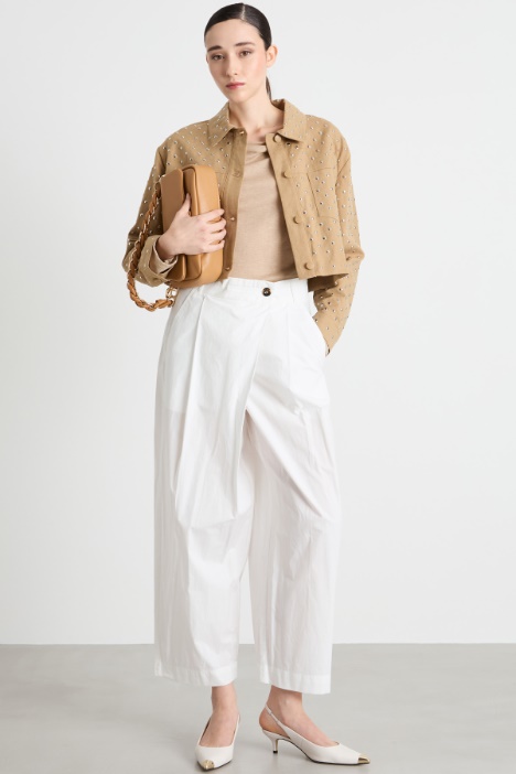 Carrot-fit poplin trousers Intrend