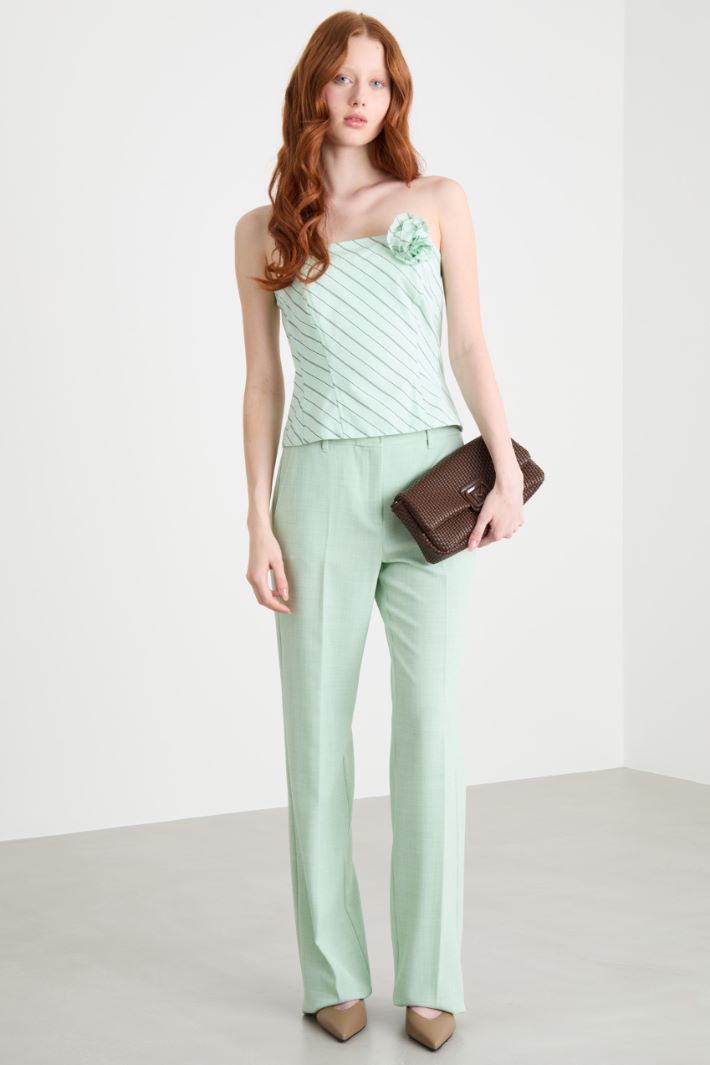 Straight-fit basketweave trousers Intrend