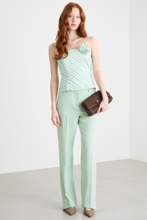 Straight-fit basketweave trousers Intrend