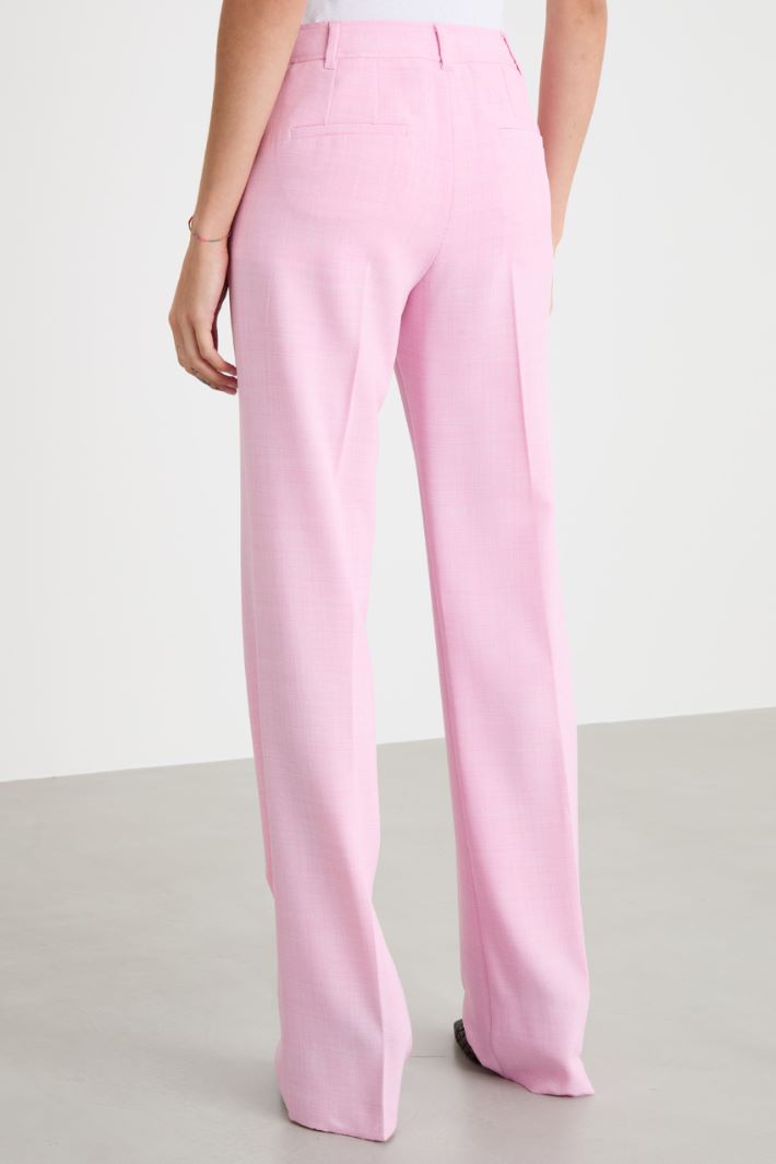 Straight-fit basketweave trousers Intrend - 4