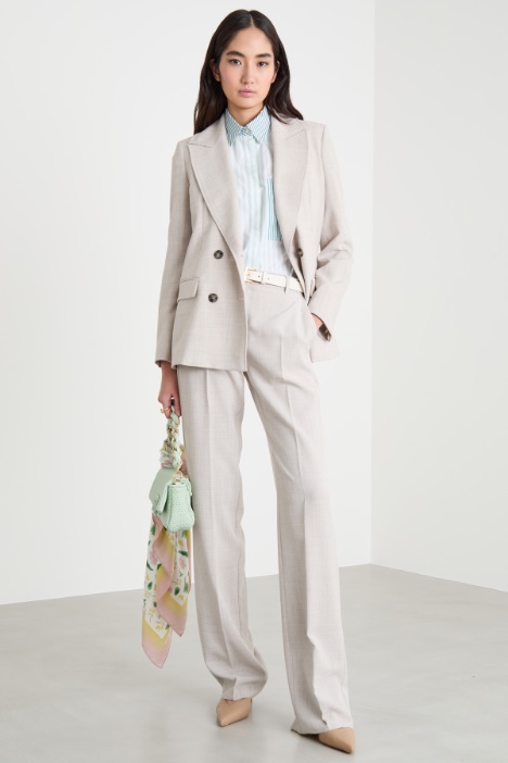 Straight-fit basketweave trousers Intrend