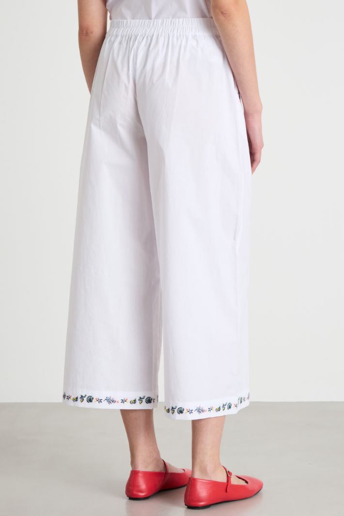 Embroidered wide-leg trousers Intrend - 4