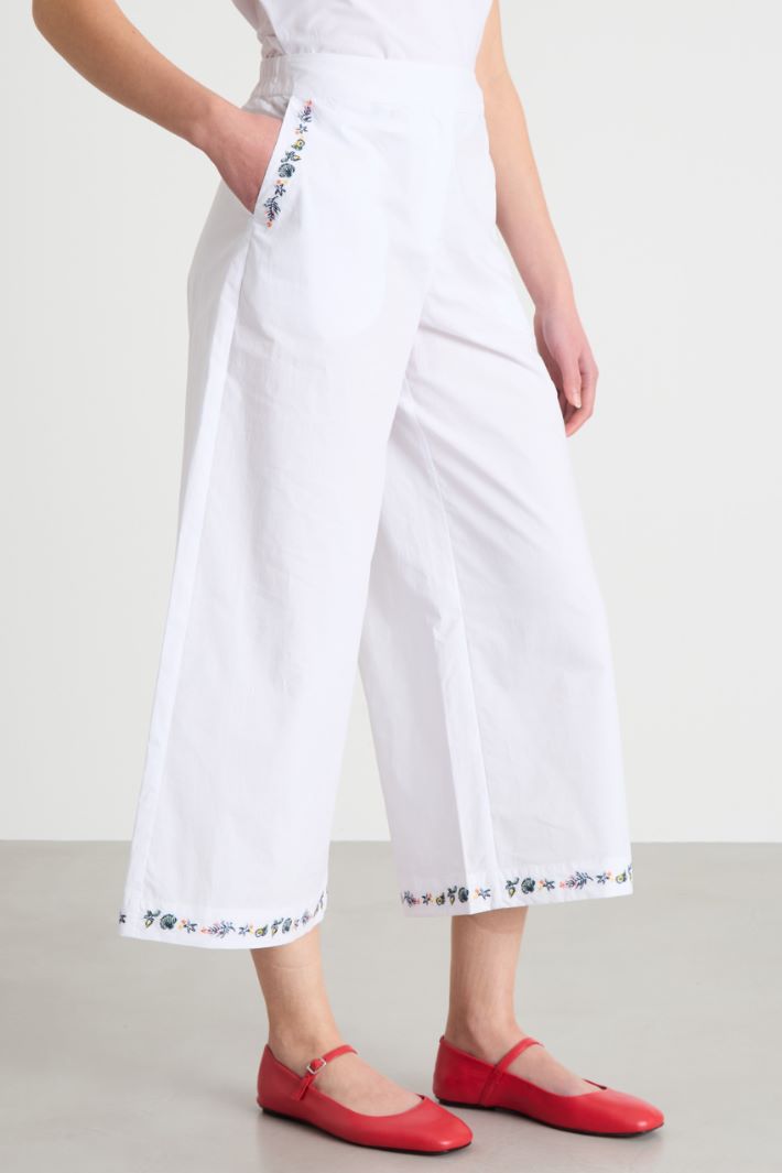 Embroidered wide-leg trousers Intrend - 2