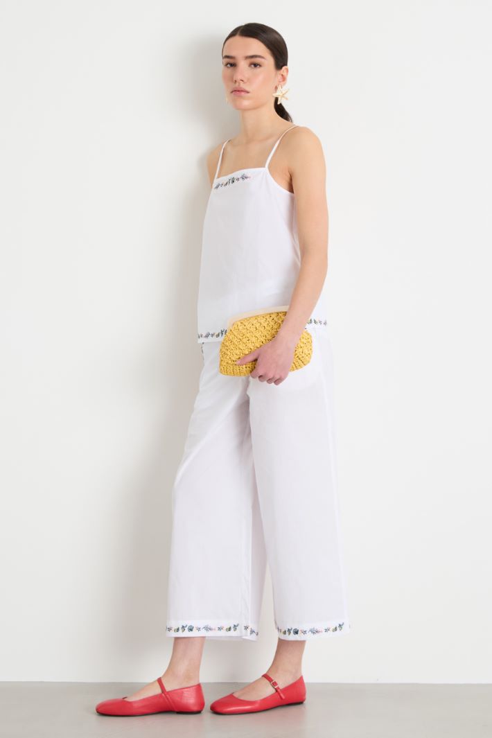 Embroidered wide-leg trousers Intrend