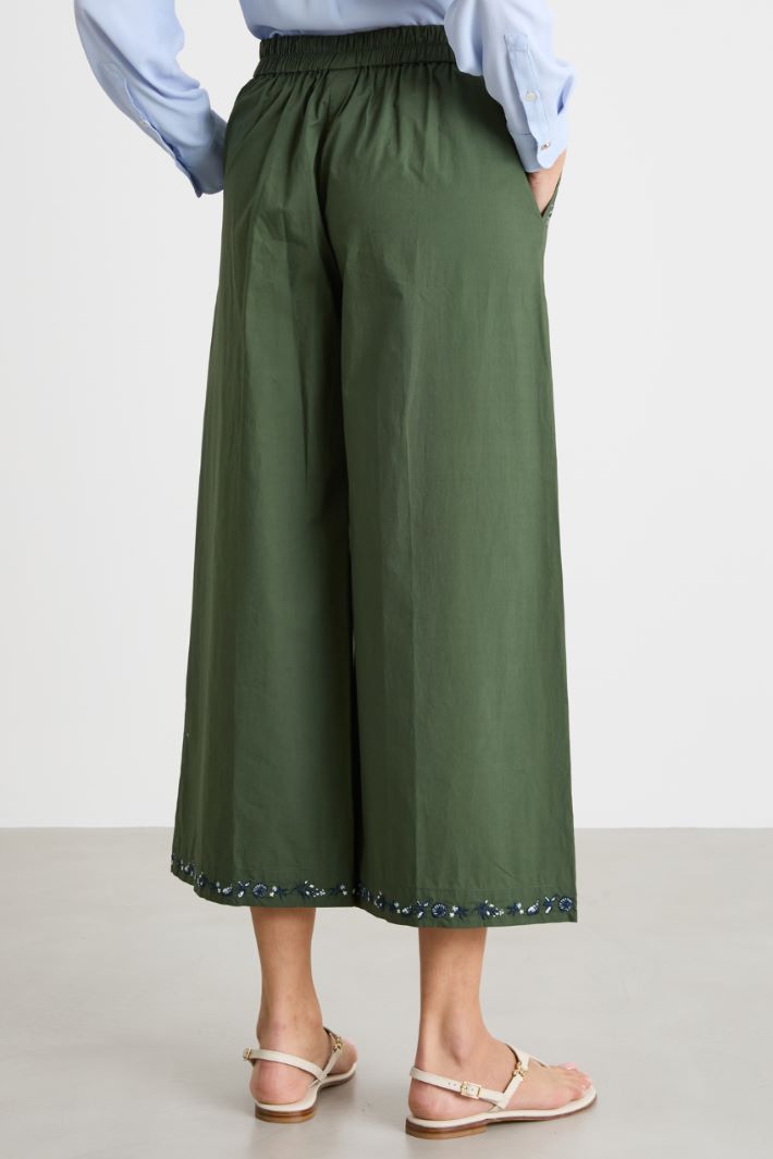 Embroidered wide-leg trousers Intrend - 4