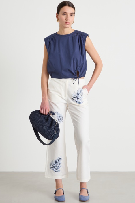 Embroidered flared trousers Intrend