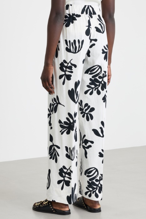 Pantalone wide leg in stuoia