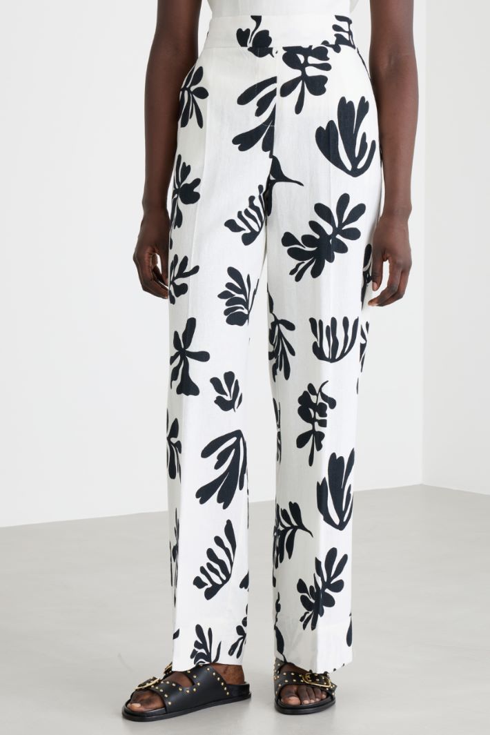 Pantalone wide leg in stuoia Intrend - 2