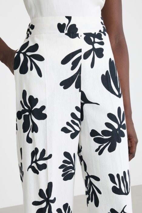 Pantalone wide leg in stuoia