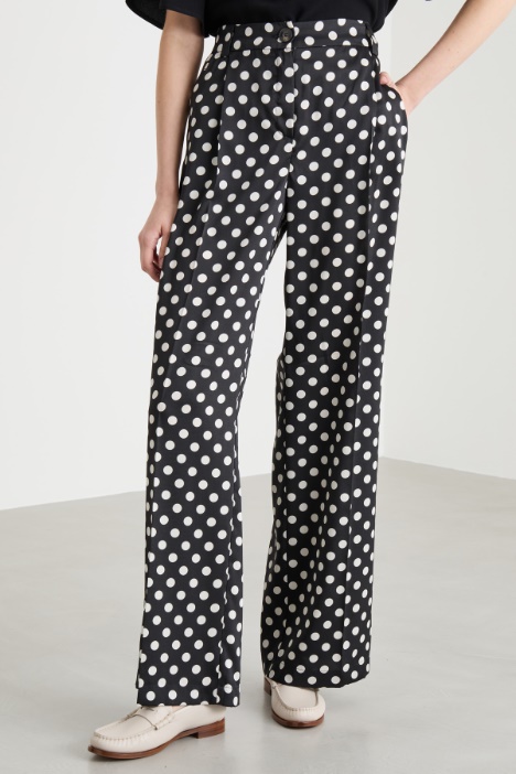 Pantalone in twill tecnico stampato